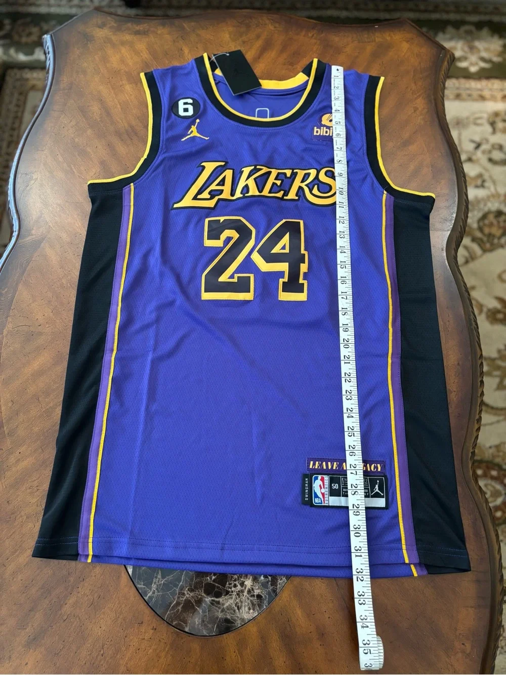 Los Angeles Lakers Purple Kobe Bryant Basketball Jersey Size XL